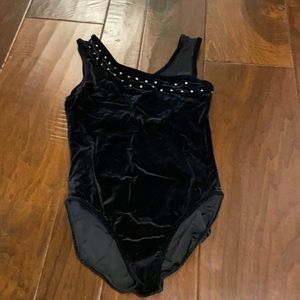 Rhinestoned Velvet Leotard